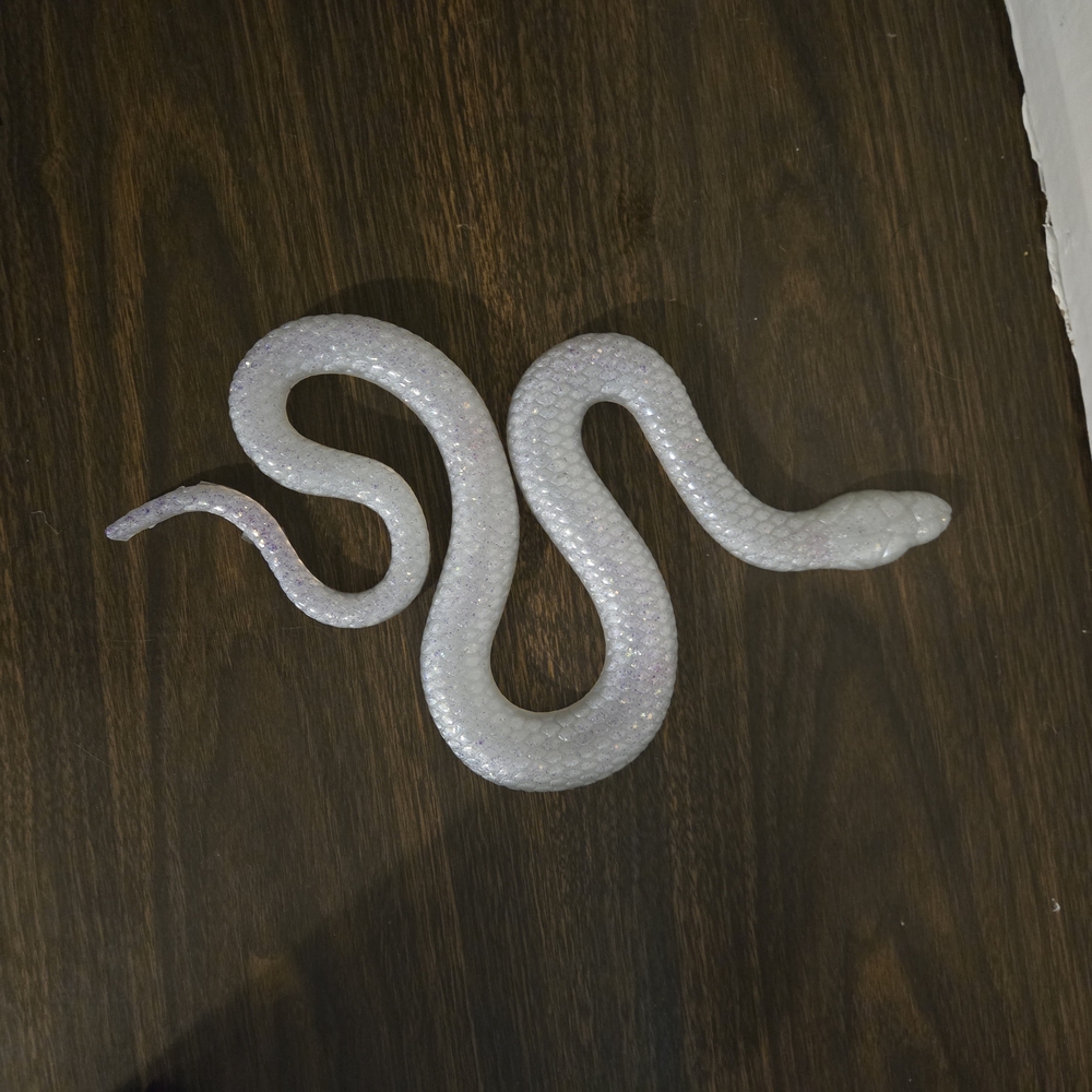 Elegant White Snake Decor Accent